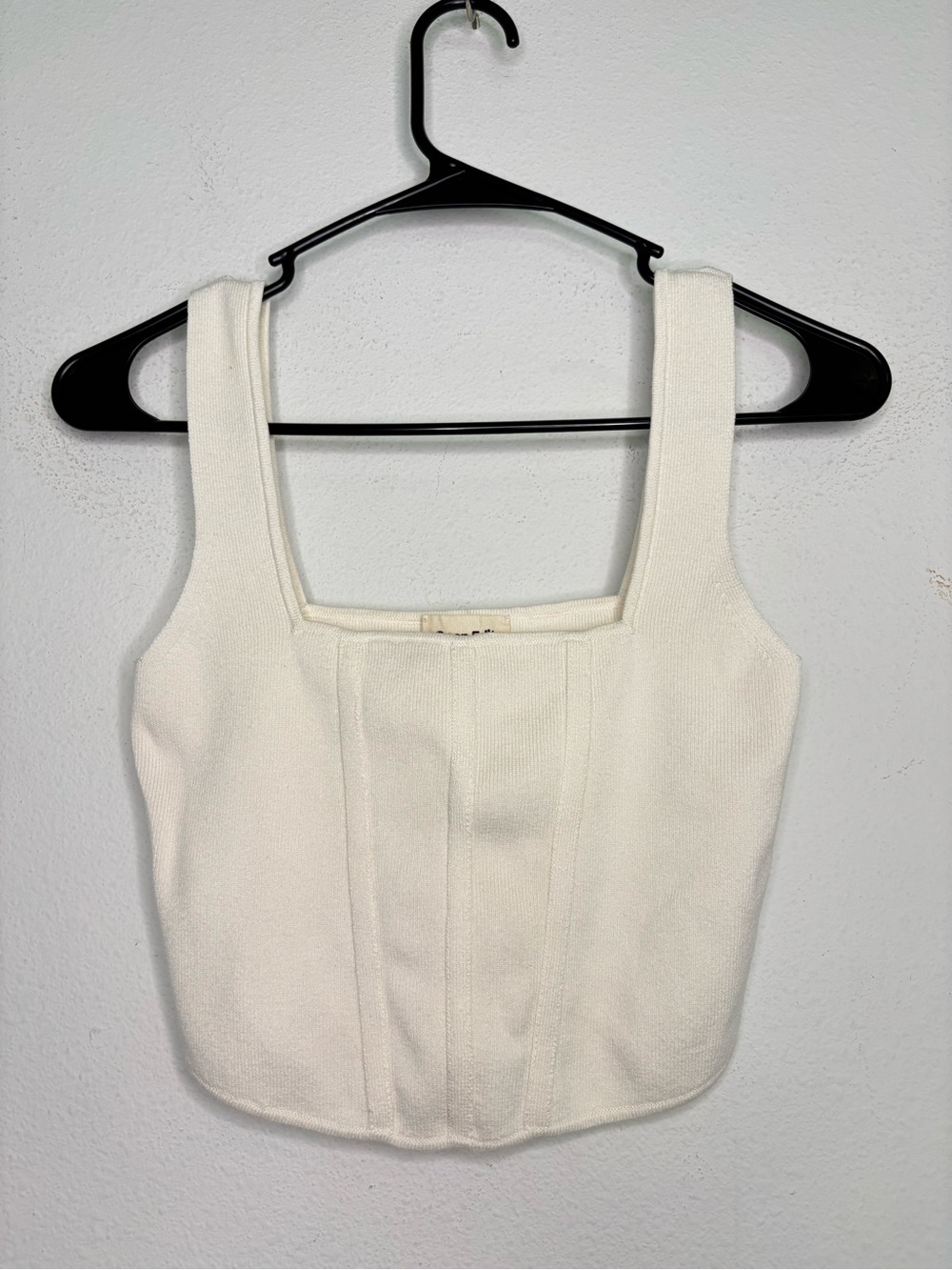 OPEN EDIT SLEEK WHITE CORSET LINED CROPPED TANK TOP SZ SMALL